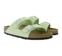 BIRKENSTOCK Arizona Damen Nubukleder-Pantoletten Made in Germany Haus-Schuhe Sommer-Schuhe Schmale Weite Sandalen 1026710 Lime 35