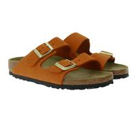 BIRKENSTOCK Arizona Damen Zehentrenner moderne Leder-Sandalen Made in Germany farbenfrohe Haus-Schuhe Sommer-Schuhe schmale Weite 1026732 Orange 35