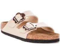 Birkenstock Arizona Flower Buckle Kids Sandalen - Komfortable Mädchen Pantoletten mit Blumen-Schnallen - Sandcastle Beige - Regular Fit - Weite Normal - Modell 1030439, gr. 37 EU