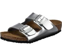 Birkenstock Arizona Kids Electric metallic Silver, Birko Flor FLIP Flops, 32 EU