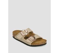 Birkenstock Arizona Kids Flower Buckle Bf Narrow Pantoletten Für Kinder 1030419-sandcastle Beige 35
