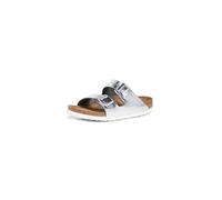 BIRKENSTOCK Arizona Leder-Sandalen unisex, Silber (Sfb Metallic-Silber Leder), 5-5.5 Narrow