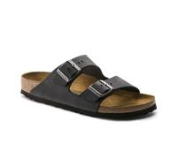 Birkenstock Arizona Damen Herren Pantolette Nubukleder geölt 37, Normal, Black
