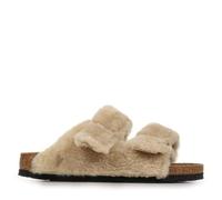 Birkenstock Arizona Shearling 1030275 Nietenlogo-Abdeckung Obermaterial Sandburg-Damen-Wollpantoffel Schnallen 39