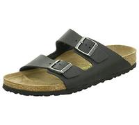 Pantoletten Birkenstock Arizona BF Schwarz Weiches Fußbett-Schuhgröße 46