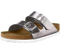 Birkenstock Arizona Weiches Fußbett Metallic Silber Leder 41 (US Women 10-10.5) Regular
