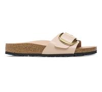 Birkenstock Pantoletten Madrid Big Buckle Natural Leather Patent Damen Beige Größe 40