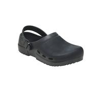 Birkenstock Birki Air 2.0 Unisex antistatischer Arbeitsschuh, PU-Clog mit Lüftungslöchern, Farbe: Black Größe 38