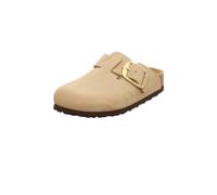Birkenstock Boston Big Buckle Narrow Pantoletten Für Damen In Beige 1028052-beige Beige 38