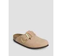 Birkenstock Boston Big Buckle Narrow Pantoletten Für Damen In Beige 1028052-beige Beige 37