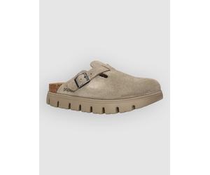 Birkenstock Boston Chunky Suede Leather Sandalen taupe Damen Gr. 39