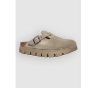 Birkenstock Boston Chunky Suede Leather Sandalen taupe Damen Gr. 40