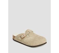 Birkenstock Boston Kids Leve Shearling Kinder-pantoletteb In Beige 1030480-taupe Beige 31