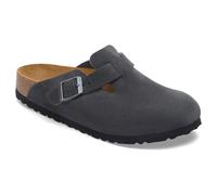 Birkenstock Boston Suede Leather Clogs schmal dunkelgrau braun - 43
