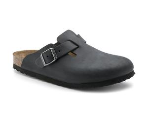 Birkenstock Boston Natural Leather, Oiled black (1) Schmal 42
