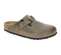 Birkenstock Boston Pantolette grau Glattleder SCHMAL-WEIT 1029156 - Größe 40