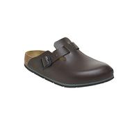 Clog BIRKENSTOCK "Boston Pro", Jungen, Gr. 36, braun (dunkelbraun), Obermaterial: 50% Rindsleder Leather cow. 50% Lammleder LEL., Schuhe Clog (51911455-36) dunkelbraun