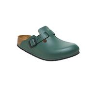 Birkenstock Damen Herren Boston Pro Hausschuhe Leder Pantoletten - Clogs - Zertifiziert nach EN ISO 20347:2043 - Berufsschuhe für Medizin, Gastronomie und Service - Thyme - 41 - Schmal