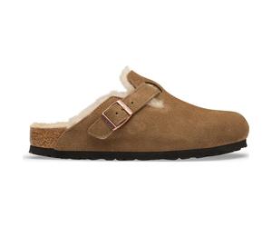 Birkenstock Boston Shear Velour Leather LAF dark tea (200) Normal 43