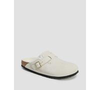 Birkenstock Boston Shearling Narrow Weiße Pantoletten Mit Fell Für Damen 1026192-weis Weiß 36