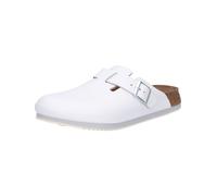 Pantolette BIRKENSTOCK "Boston SL", Damen, Gr. 44, weiß, Obermaterial: 100% Rindsleder Leather cow., Schuhe Pantolette (60764118-44) weiß