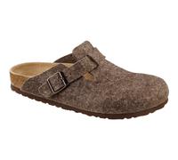 BIRKENSTOCK 160581 Boston Damen Herren Clog aus Filz Lederfußbett Normale Weite,Braun,42 EU