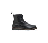 Birkenstock Bryson, Stiefeletten aus weichem schwarzem Leder, Sohle mit Korkprofil, herausnehmbares anatomisches Fußbett, Schwarz , 37 EU