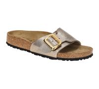 Birkenstock Catalina Cushion Buckle Pantolette grau metallic SCHMAL 1029416 - Größe 42