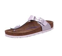 Birkenstock Classic 1003674 Gizeh Leder, Damen Zehentrenner, Silber (Metallic Silver), 37 EU (4.5 UK)