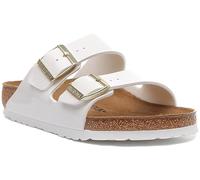 Birkenstock Classic 1005293 Arizona Birko-Flor, Damen Pantoletten, Weiß (Weiss Lack), 38 EU (5 UK)