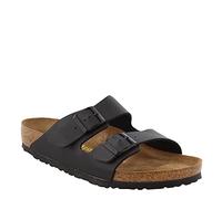 Birkenstock Classic Arizona FL 52533 Unisex-Erwachsene Ledersandalen, Schwarz Soft Footbed Black, 42 EU, Schwarz, 41 EU