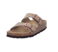 Birkenstock Arizona Damen Herren Pantolette Nubukleder geölt 45, Schmal, Tabacco Brown