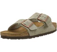 Birkenstock Classic Unisex Arizona Leder Pantoletten, Grau (Taupe), 44 EU
