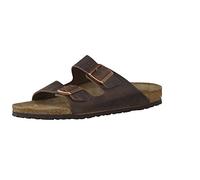 Birkenstock Arizona Damen Herren Pantolette Nubukleder geölt 39, Schmal, Tabacco Brown