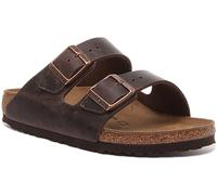 Birkenstock Arizona Damen Herren Pantolette Nubukleder geölt 39, Schmal, Tabacco Brown