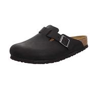 Birkenstock Boston Damen , Herren Clog Nubuckleder geölt 43, Schmal, black