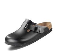 Birkenstock Classic Boston Leder, Unisex-Erwachsene Clogs, Schwarz (Schwarz), 41 EU