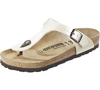Birkenstock Classic Gizeh Birko-Flor, Damen Zehentrenner, Elfenbein (Graceful Pearl White), 43 EU