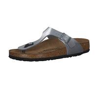 Birkenstock Classic Gizeh Birko-Flor, Damen Zehentrenner, Silber (Silber), 38 EU