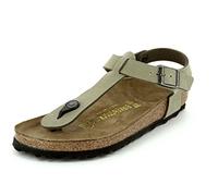 BIRKENSTOCK Classic Kairo Birko-Flor, Damen Knöchelriemchen Sandalen mit Keilabsatz, Grün (Khaki), 35 EU