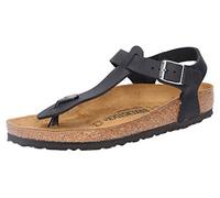 Birkenstock Classic Kairo Leder, Damen Zehentrenner, Schwarz (Schwarz), 39 EU