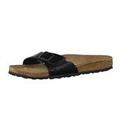 BIRKENSTOCK Classic Madrid Birko-Flor, Damen Pantoletten, Gr.-38 EU,Schwarz (Schwarz Lack)
