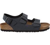 Birkenstock Classic Milano Birko-Flor, Unisex-Erwachsene Knöchelriemchen Sandalen, Grau (Basalt), 35 EU