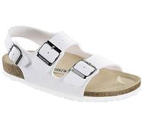 Birkenstock Classic Milano Birko-Flor, Unisex-Erwachsene Knöchelriemchen Sandalen, Weiß (Weiss), 35 EU
