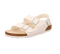 Birkenstock Classic Milano Birko-Flor, Unisex-Erwachsene Knöchelriemchen Sandalen, Weiß (Weiß), 39 EU