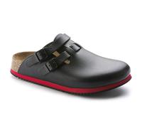 Birkenstock Clog Kay Superlauf, WB, Naturleder, schwarz/rot, schmal, Größe 35