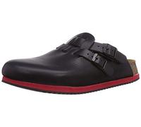 Birkenstock Clog Kay Superlauf Damen WB Naturleder schwarz/rot schmal Größe 36