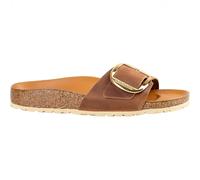 Pantoletten Birkenstock Women Madrid Leather Big Buckle Cognac Narrow-Schuhgröße 37
