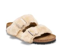 Birkenstock Damen Arizona Shearling Rivet Logo Sandalen beige 38