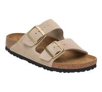 Birkenstock 1029260 Arizona BS Sandcastle Sandalen für Damen, Doppelschnalle, Nubukleder, Taupe, Sandcastle, 40 EU